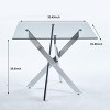 KTMBDW 35.4” Square Glass Dining Table, Tempered Glass Tabletop and Metal Tubular Legs, Modern Style Table for Home, Kitchen, Dining Room - 3 of 4