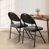 Folding Dining Chairs, Portable Commercial Seat with Metal Legs & Non-Slip Feet Pads, Linen Foldable Chairs for Home Office Party - 3 of 4