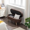GlasFlength Ottomans and Benches Storage Ottoman Bench Upholstered Tufted Bench Bed Bench Ottomans for Room, Brown, 16.93"*44.88"*18.7" - 3 of 4