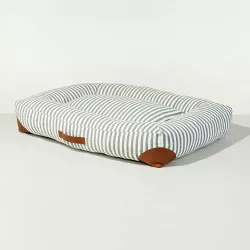 Allover Stripe Bolster Dog Bed - Hearth & Hand™ with Magnolia Green/Cream