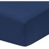 Everyday Kids Fitted Crib Sheet, 100% Soft Breathable Microfiber Baby Sheet, Fits Standard Size Crib Mattress 28in x 52in, Navy Nursery Sheet - 4 of 4