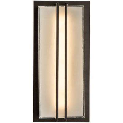 Black Frosted Rectangular LED Outdoor Wall Light