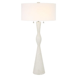 Uttermost Sharma Table Lamp – 38.5"H Ivory Faux Thassos Stone with Polished Nickel Iron Accents and Dual Light Sockets - 1 of 4