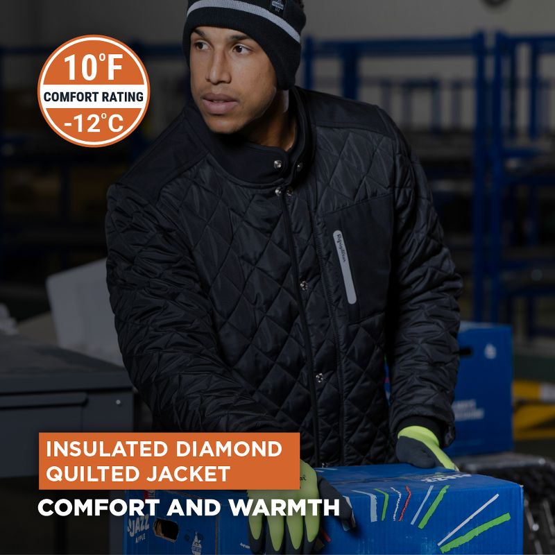 RefrigiWear Insulated Diamond Quilted Water Repellent Jacket, 3 of 8