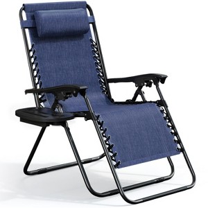 Nestl Zero Gravity Chairs, Reclining Camping Chair, Folding Outdoor Chair with Pillow & Cup Holder Tray - 1 of 4