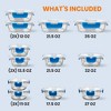 NutriChef 24-Piece Glass Food Storage Containers Hinged BPA-Free 100% Leakproof Locking Lids, Blue - 2 of 4