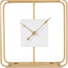 8"x7" Metal Geometric Open Frame Clock with White Clockface and Base Gold - Olivia & May: Analog Tabletop Timepiece - 3 of 4