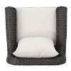 Christopher Knight Home Marquis Outdoor 5-piece Wicker Swivel Club Chair and Fire Pit Set with Cushions - 4 of 4