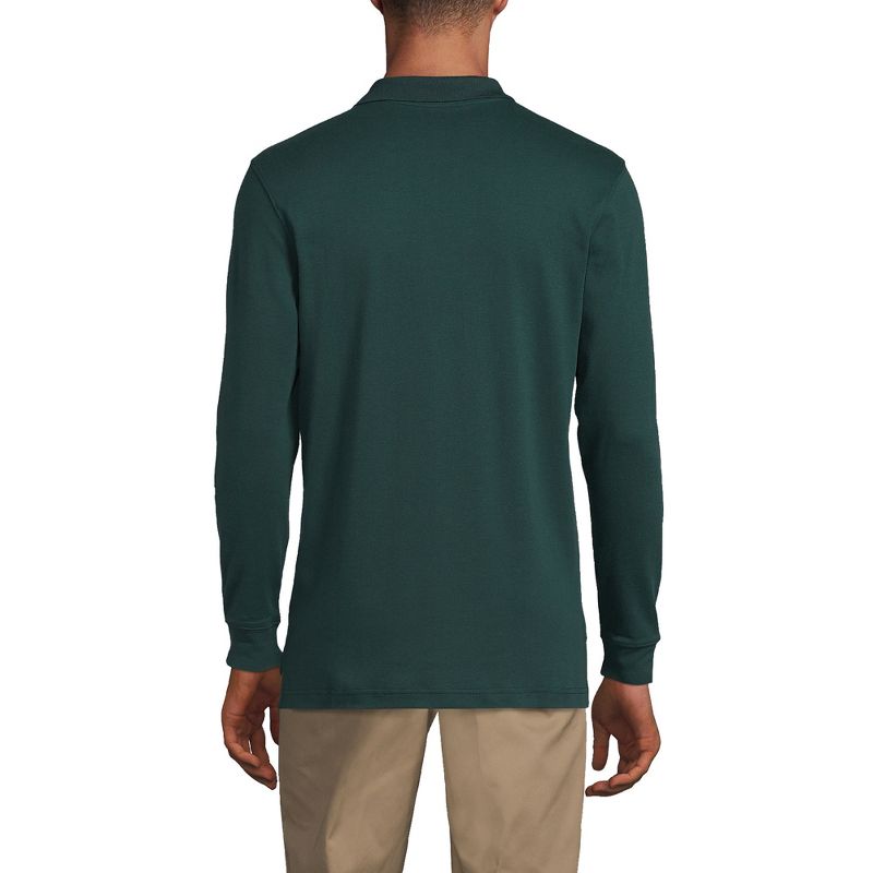 Lands' End School Uniform Men's Long Sleeve Interlock Polo Shirt, 2 of 5