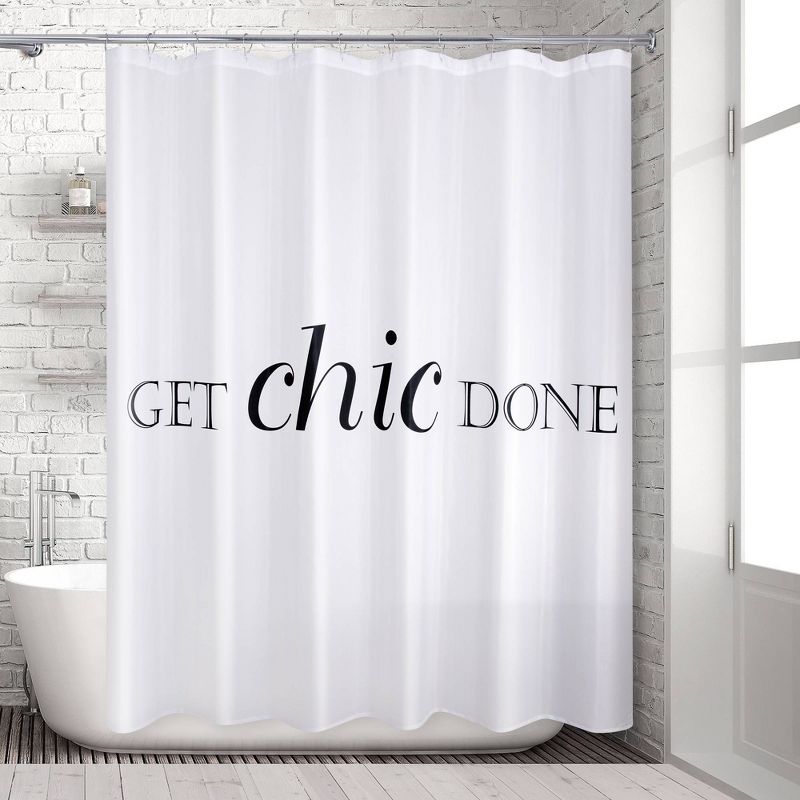 Get Chic Done Shower Curtain Black/White - Allure Home Creations, 4 of 6