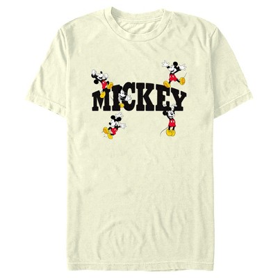 Men's Mickey & Friends Character Name T-shirt - Beige - Large : Target