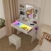 FONTOI Make Up Vanity Desk with Mirror&Chair, Dressing Table with Storage Drawers for Bedroom, White, 15.75"*53.94"*35.43" - 4 of 4