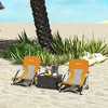 Outsunny Set of 2 Folding Beach Chair, Beach Chairs with Mesh Back, Carry Bag and Cup Holder for Outdoor Camping Lawn Sports Picnic, Orange - 3 of 4
