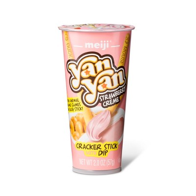 Meiji Yan Yan Strawberry Cream Cracker Stick with Dip - 2oz