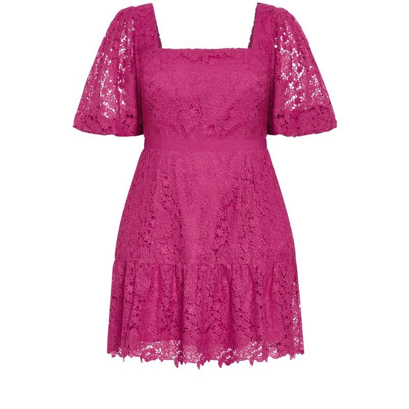 Women's Plus Size Priscilla Lace Dress - lilac rose | CITY CHIC, 4 of 7