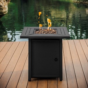 Nestl 28" Wicker Rattan Fire Pit Table - 1 of 4