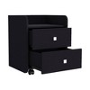 NicBex Nightstand with 2 Drawers,Modern Side Table with Square Handle,Bedside Table for Bedroom,Living Room,Black - 4 of 4