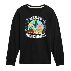 Boys' - SpongeBob SquarePants - Merry Beachmas Long Sleeve Graphic T-Shirt - 1 of 4