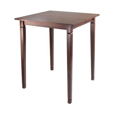 Halo Square Bar Height Table With Glass Top Wood/walnut - Winsome : Target