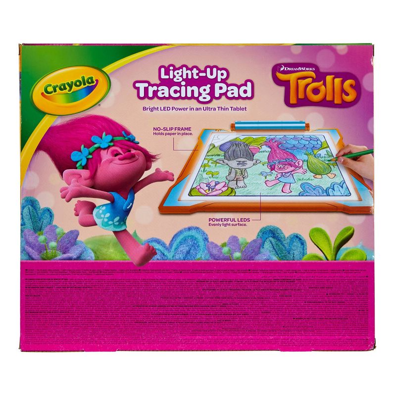 Crayola Trolls World Tour Light-Up Tracing Pad with 12 Colored Pencils, 4 of 5
