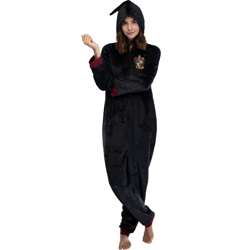 Harry Potter Juniors' Hooded One-Piece Pajama Union Suit, 1 of 5
