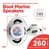 Pyle 6'' x 9'' 260 Watt Water Resistant Marine Outdoor Boat ATV UTV Sound System Speakers with Removable Grill and Poly Carbon Cone, White (4 Pack) - 3 of 4