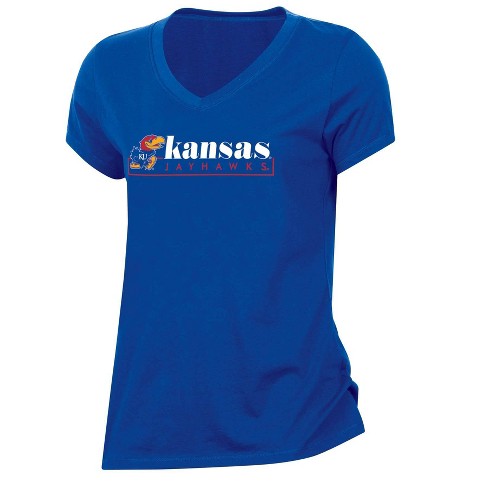 NCAA Kansas Jayhawks Women's Core V-Neck T-Shirt - S