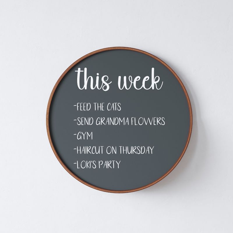 Emma and Oliver Round Wall Mounted Magnetic Chalkboards with Eraser and Chalk, 2 of 12