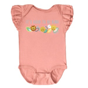 The Juniper Shop Mini Smiley It's Good To Be Kind Lumi Flutter Sleeve Bodysuit - 1 of 3