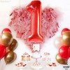 KatchOn, Giant Red One Balloon for First Birthday - 40 Inch | Berry First Birthday Party Supplies | Red 1 Balloon for First Birthday - 2 of 4