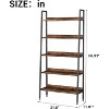 Tall Bookshelf, 5-Tier Bookcase with Open Shelves, Farmhouse Wood Storage Rack with Adjustable Feet, Metal Frame Book Shelf Organizer for Bedroom - 2 of 4