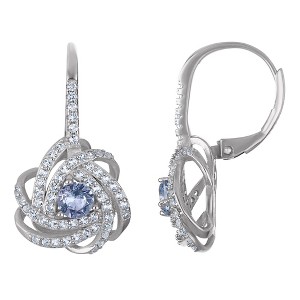 Designs by Gioelli Sterling Silver Gemstone Knot Earrings - 1 of 2