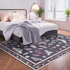 Floral Insect Print Washable Area Rugs for Living Room, Modern Non Slip Low Pile Area Rug - 2 of 4