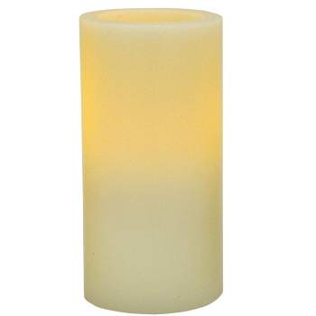 Pacific Accents Flameless 3x6 Ivory Flat Top Wax Pillar Candle