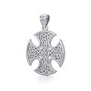 Slickblue Women’s Sterling Silver Celtic Knotwork Cross Pendant Necklace with 18" Box Chain - 2 of 4