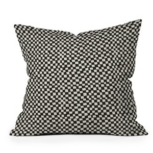 Iveta Abolina Lazy Checker Outdoor Throw Pillow Coal Black - Deny Designs - 1 of 3