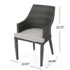Set of 2 Rattan Patio Chair With Cushion, Outdoor Armchairs with Metal Legs, All-Weather Patio Furniture for Backyard or Balcony-Maison Boucle - 4 of 4