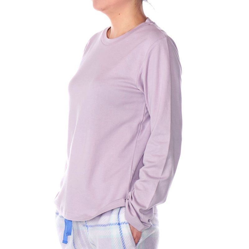 Alpine Swiss Womens Pajama Set Long Sleeve Shirt and Polar Fleece Pants Sleepwear, 2 of 9