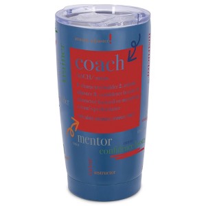 Elanze Designs 20 oz Stainless Steel On the Go Insulated Travel Tumbler With Push Top Lid, Coach Definition Word Cloud Blue - 1 of 4