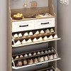 KTMBDW Shoe Cabinet with 3 Flip Drawers and 2 Drawers, Hidden Wood Shoe Cabinet with 8 Hooks, Freestanding Shoe Storage Cabinet for Entryway - 4 of 4