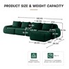 146" L-Shaped Modular Sofa Flannelette 4-Seater Ottoman Buckle No Assembly Green - 4 of 4