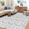 8*10ft Area Rug for Living, Soft Boho Geometric, Ultra Thin Low Pile, Stain Resistant Non Slip Carpet for Bed & Dining Room Indoor Floor Mat,Gray - 4 of 4