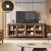 Coucheta 65 ‘’Modern TV Stand for  TV - Center with 4 Sliding Glass Doors & Storage Cabinet, Media Console Table for Living Room(Brown) - 4 of 4