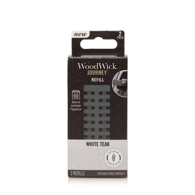 WoodWick 2pk Journey Car Air Fresheners Universal Refill White Teak
