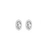 Guili Oval Stud Earrings in White Gold Plating with Clear Cubic Zirconia, A Sophisticated & Minimalist Jewelry Choice for Effortless Elegance - 2 of 3