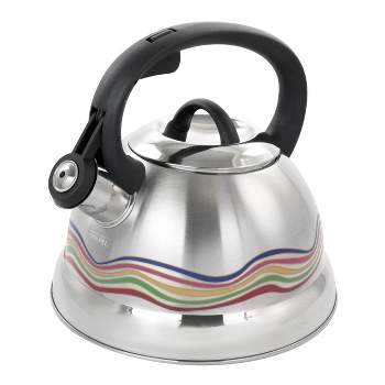 Willow & Everett Whistling Tea Kettle For Stove Top - 3 Liter, Brushed  Stainless Steel Stovetop Teapot W/ Infuser For Coffee & Hot Water : Target