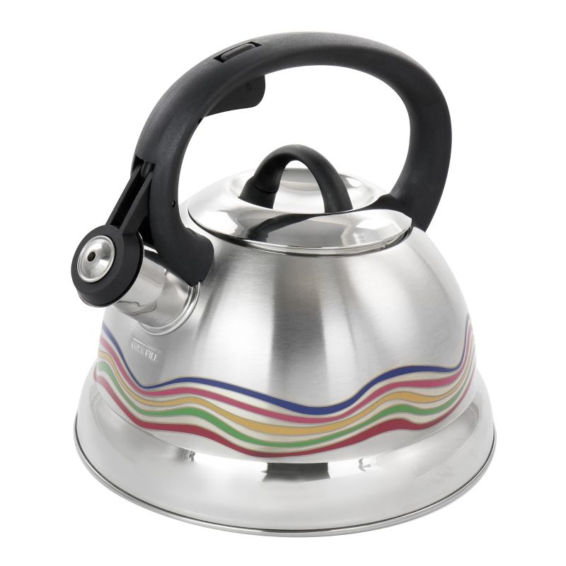 Mr. Coffee Cagliari 1.75 Quart Stainless Steel Whistling Tea Kettle with Color Changing Exterior, 1 of 10
