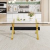 NicBex Dining Table 71" Modern Rectangular Glass Tabletop with Metal Legs and MDF Crossbars for Dining Room - 4 of 4