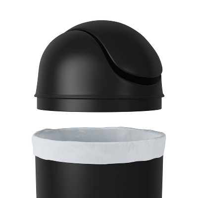 Black 10 Gallon Plastic Swing Top Kitchen Trash Can