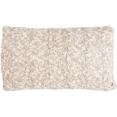 Chunky Knit Pillow - Stone/Natural - 12" x 20" - Safavieh